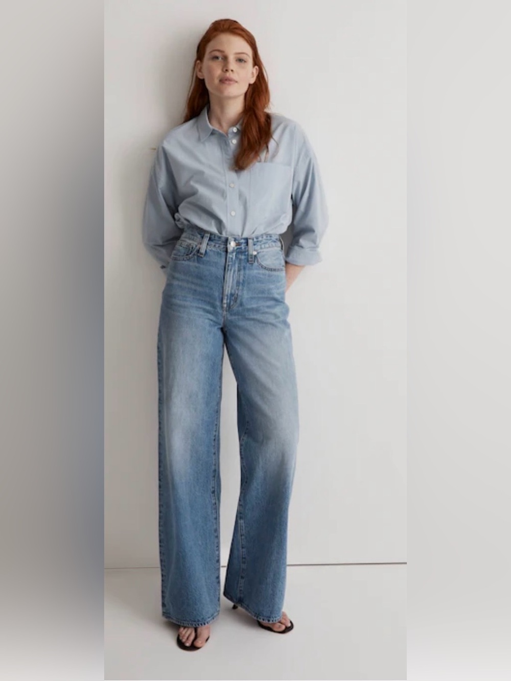 Madewell Curvy Superwide-Leg Jeans Light Blue